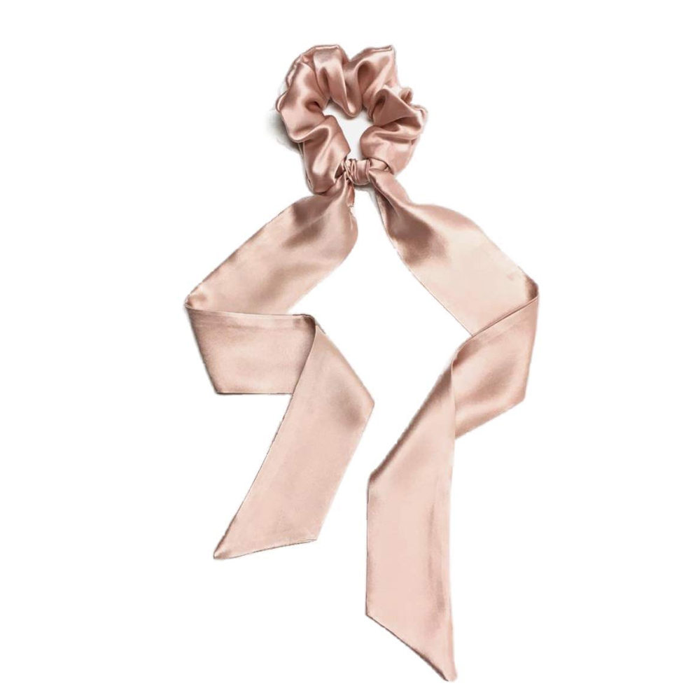 Silk Satin Hair Scrunchies Bow Ribbon 